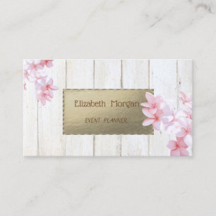Proffesional Elegant Wood Texture ,Flowers Business Card