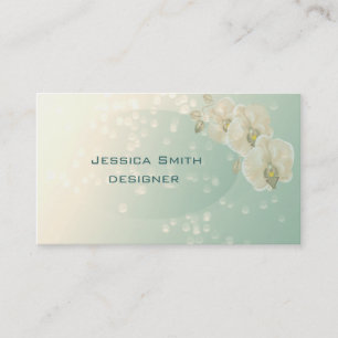 Proffesional glamourous elegant bokeh orchid business card