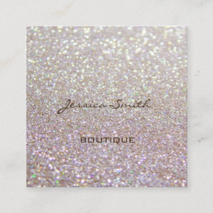 Proffesional glamourous elegant glittery square business card