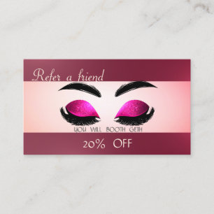 Proffesional Glitter Faux Lashes Referral Card