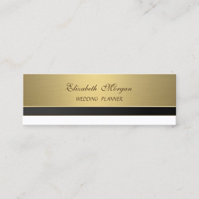 Proffesional Modern Luxury Elegant Golden Mini Business Card (Front)