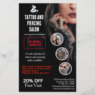 Proffesional Tattoo and Percing Salon Business Flyer