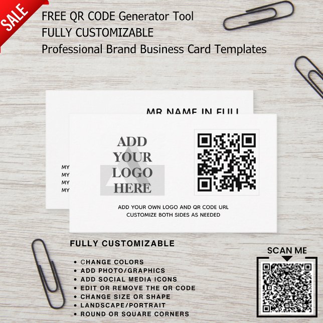 PROFFESSIONAL BRANDED LOGO DESIGN QRCODE TEMPLATE  BUSINESS CARD (Creator Uploaded)