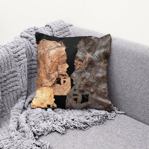 Profil de femme perplexe - Bois Cushion