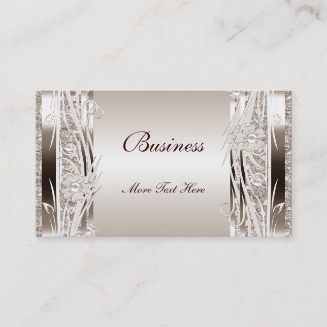 Profile Business Card Sepia Floral (Front)