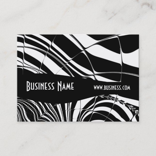 Profile Card Black & White Style Stripe Tile (1) (Front)