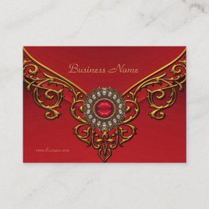 Profile Card Business Red Velvet Jewel Gold