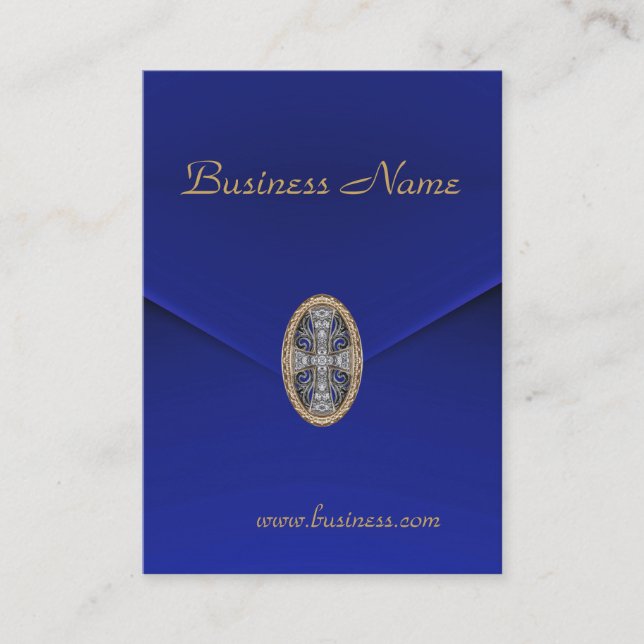 Profile Card Business Rich Blue Velvet Jewel (Front)