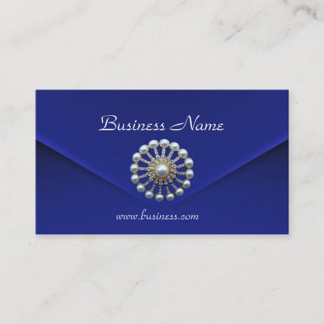 Profile Card Business Rich Blue Velvet Pearls 2 (Front)