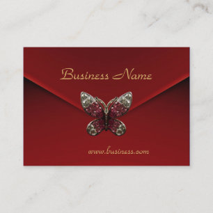 Profile Card Business Rich Red Velvet Butterfly