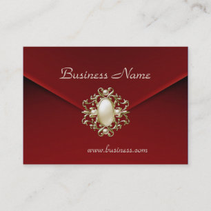 Profile Card Business Rich Red Velvet Pearl Jewel