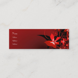 Profile Card Business Shady Red Floral long