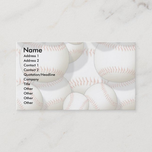 Profile Card Template - Baseballs (Front)