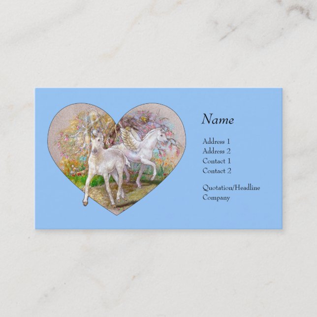 Profile Card - Unicorn Pegasus Heart (Front)