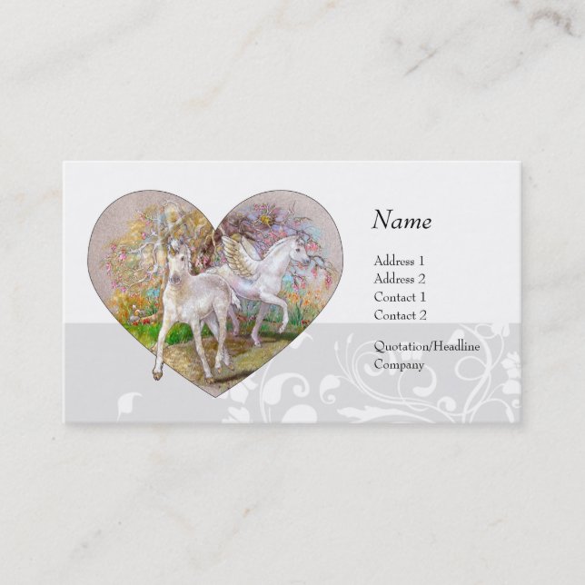 Profile Card - Unicorn Pegasus Heart (Front)