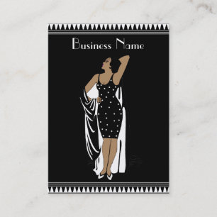 Profile Card Vintage Glamour Girl Black White