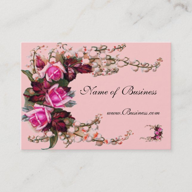 Profile Card Vintage Pink Roses (Front)