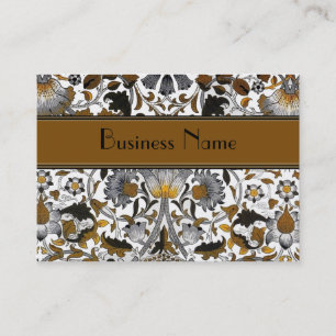 Profile Card Vintage William Morris Brown Floral