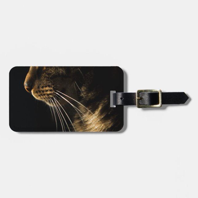 profile cat luggage tag (Front Horizontal)
