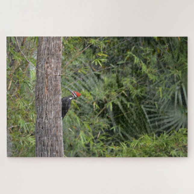 Profile Florida Pileated Woodpecker Nature Photo Jigsaw Puzzle (Horizontal)