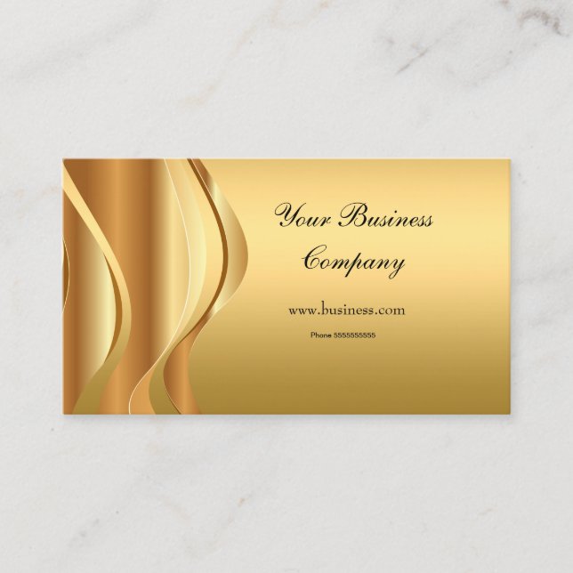 Profile Gold Elegant Classy Business Card (Front)