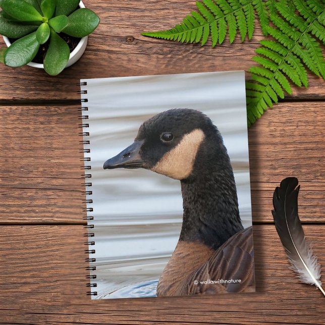 Profile of a Cackling Goose Spiral Notebook (Profile of a Cackling Goose in the Pond Journal Cover Photo)