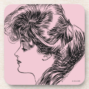 Profile Of A Gibson Girl, 1903 Coaster