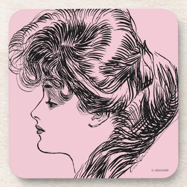 Profile Of A Gibson Girl, 1903 Coaster (Front)