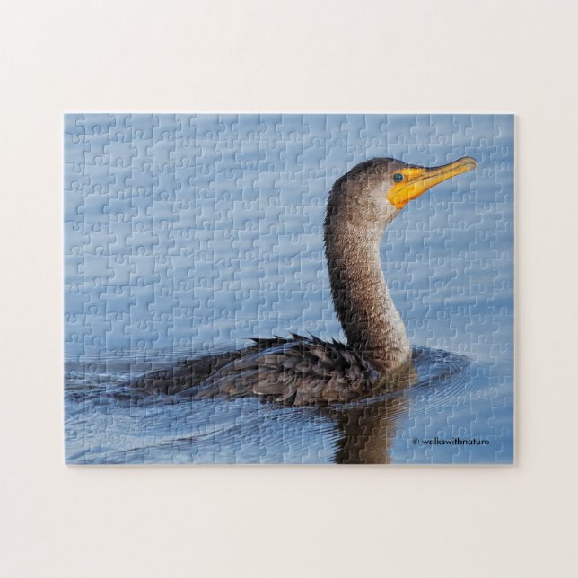 Profile of a Juvenile Double-Crested Cormorant Jigsaw Puzzle (Horizontal)
