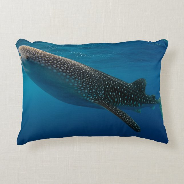 Profile of a whale shark, Indonesia Decorative Cushion (Front)