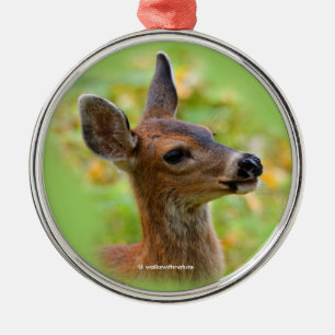 Profile of a Young Black-Tailed Deer Metal Tree Decoration