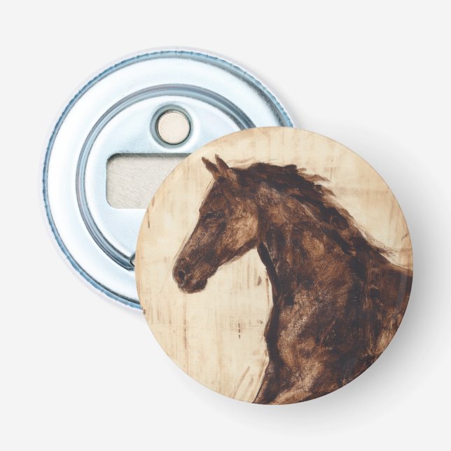 Profile of Brown Wild Horse Bottle Opener (Front)