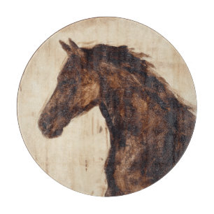 Profile of Brown Wild Horse Cutting Board