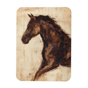 Profile of Brown Wild Horse Magnet
