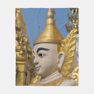 Profile Of Buddha Statue Fleece Blanket