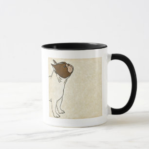 Profile of French Bulldog Looking Up Mug