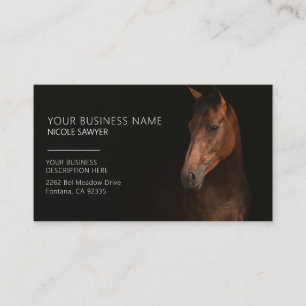 Profile of Horse Personalised Equine Horse Business Card