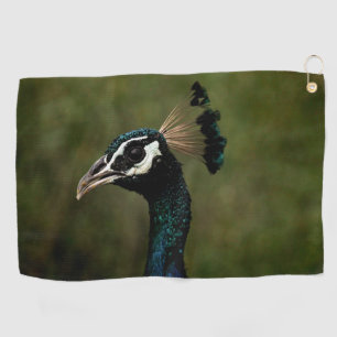 Profile of Peacock  Golf Towel