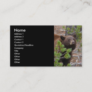 profile or business card, black bear card