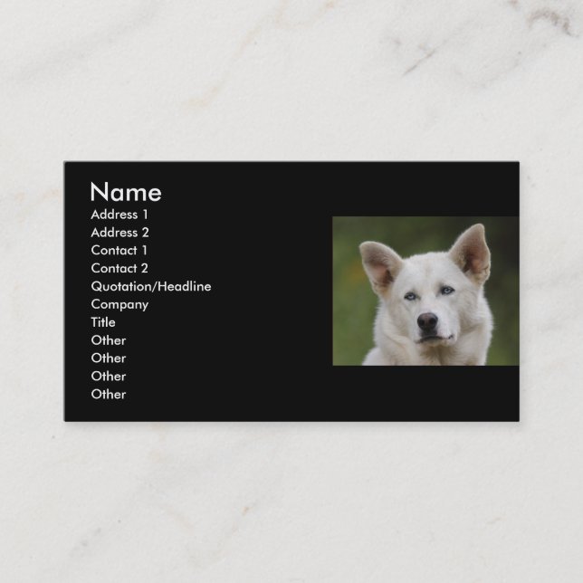 profile or business card, dog card (Front)