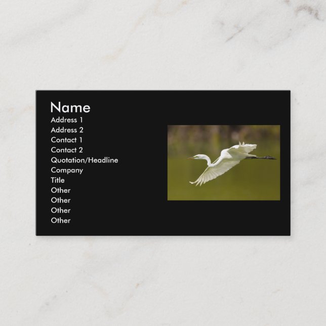 profile or business card, egret card (Front)