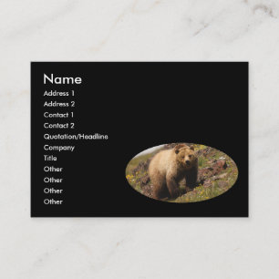 profile or business card, grizzly bear business card