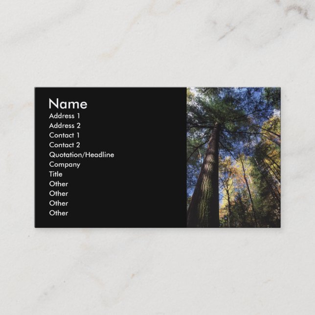 profile or business card, old growth card (Front)
