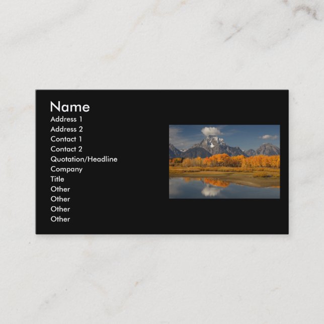 profile or business card, oxbow bend card (Front)