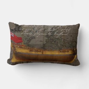 Profile Painting of Ship Jersey Lumbar Cushion