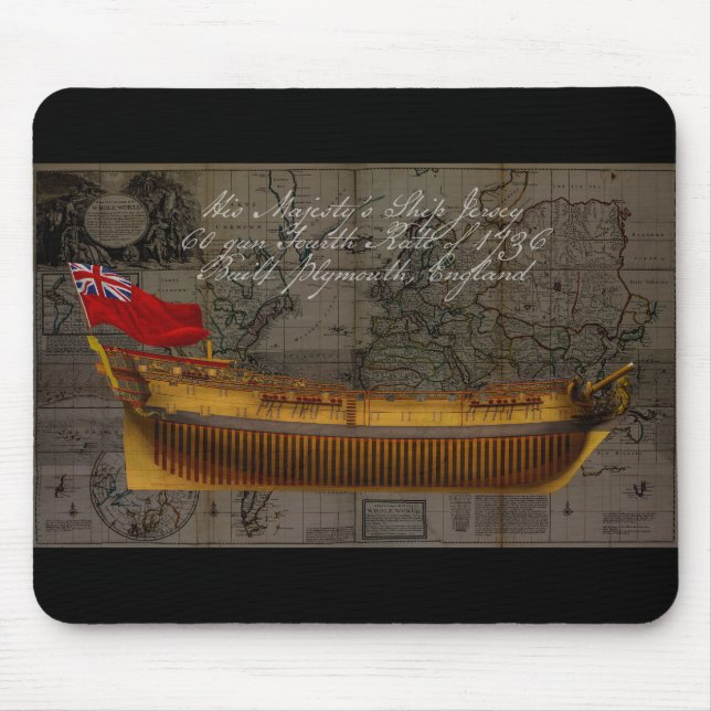 Profile Painting of Ship Jersey Mouse Pad (Front)