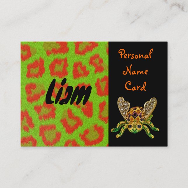 Profile Personal Name Card Green Beetle (Front)