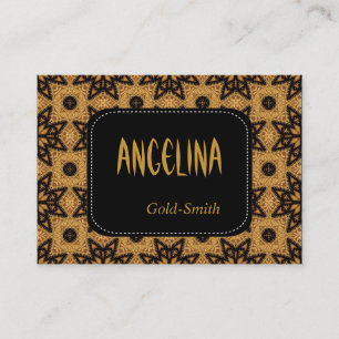 Profile Personal Name Card Retro Black Gold