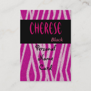 Profile Personal Name Card Tiger Pink Black
