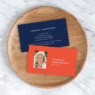 Profile Photo Simple Minimalist Editable Colour Business Card